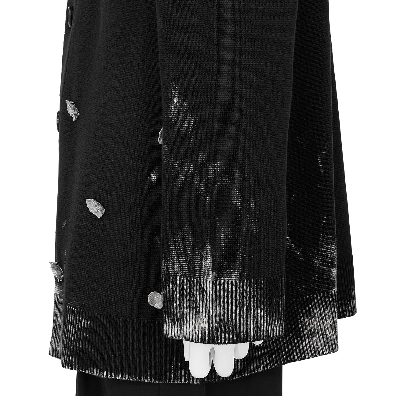 SOFU TESHIGAHARA FLOWER BUTTON CARDIGAN BLACK