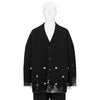 SOFU TESHIGAHARA FLOWER BUTTON CARDIGAN BLACK