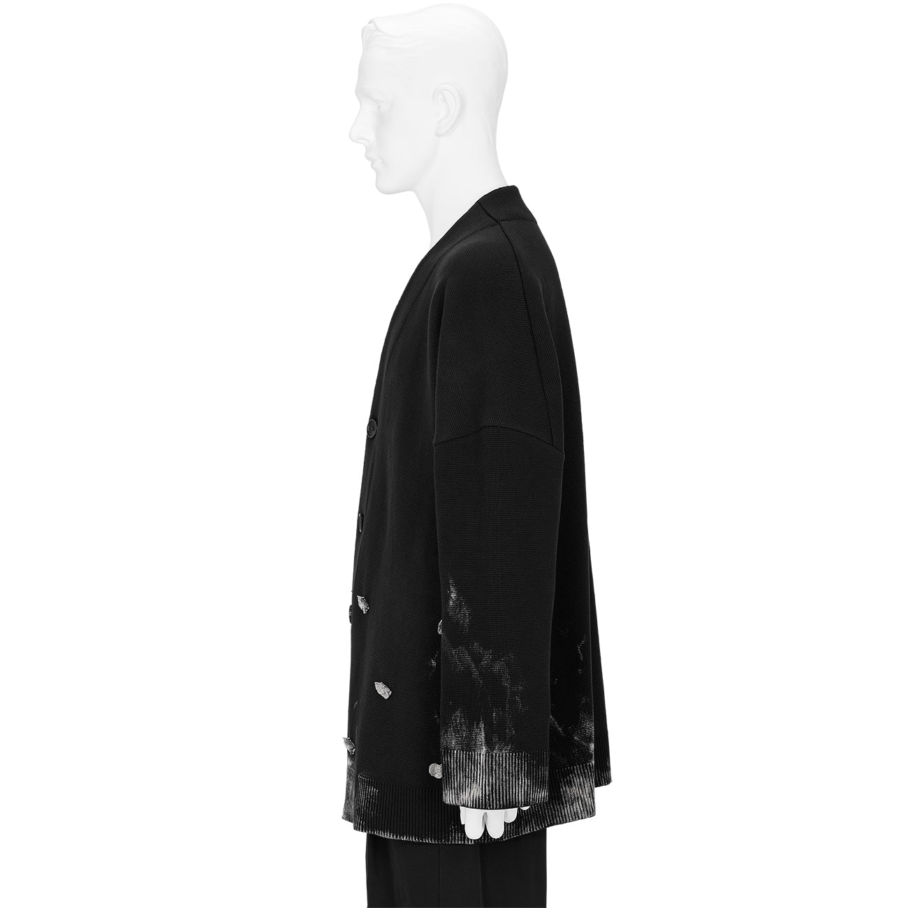 SOFU TESHIGAHARA FLOWER BUTTON CARDIGAN BLACK