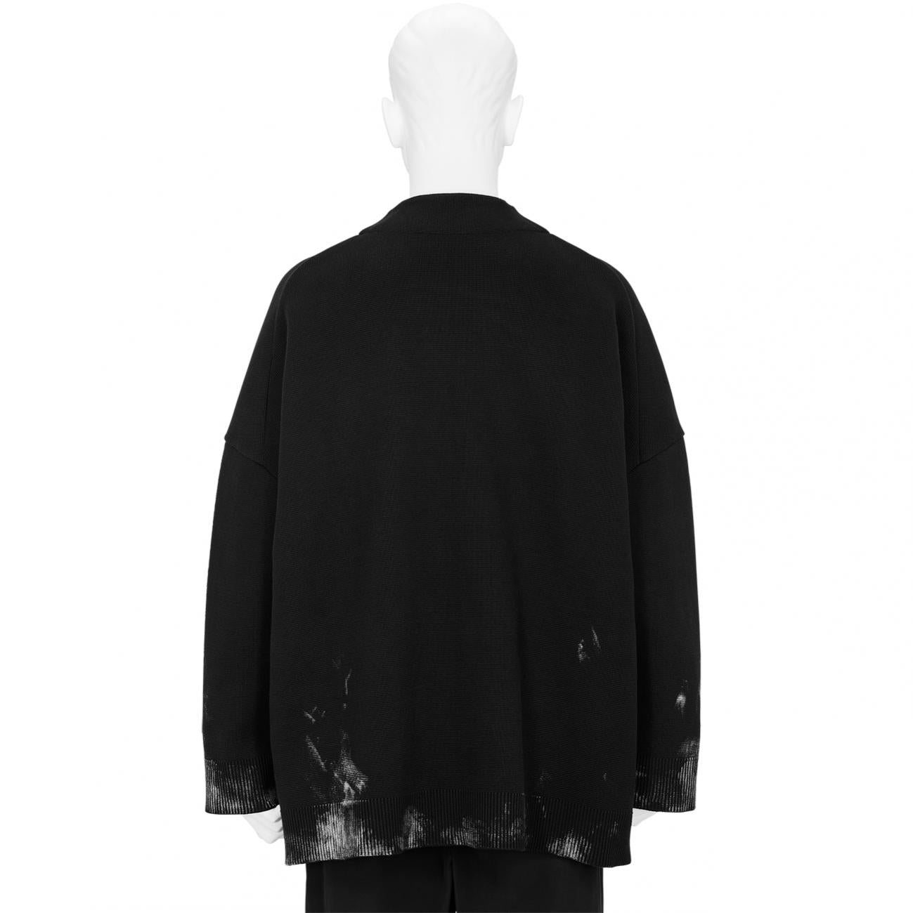 SOFU TESHIGAHARA FLOWER BUTTON CARDIGAN BLACK