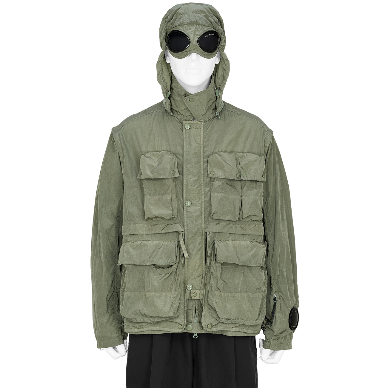 CHROME-R TRANSFORM GOGGLE JACKET OLIVE - C.P. COMPANY
