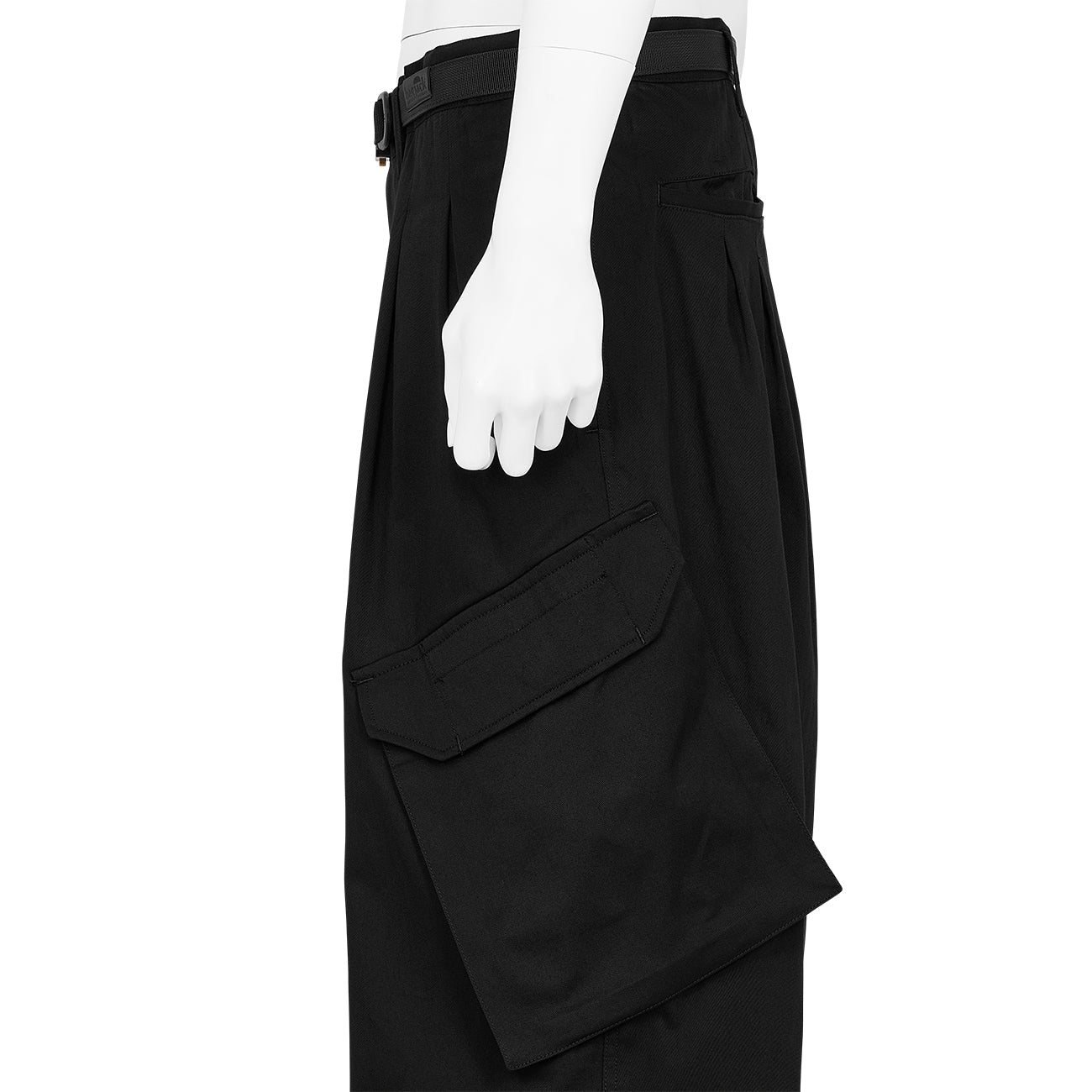 12 TUCK CARGO PANTS BLACK