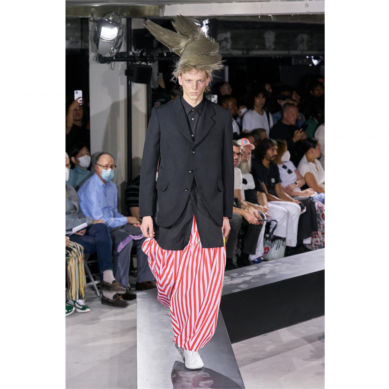 PANEL LONG SHIRT BLACK×MULTI