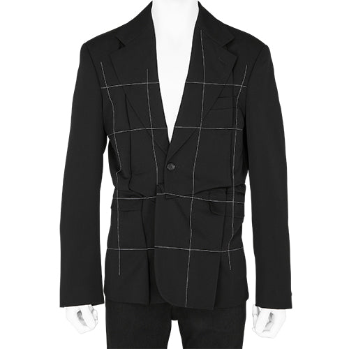 JACKET WITH STITCH BLACK