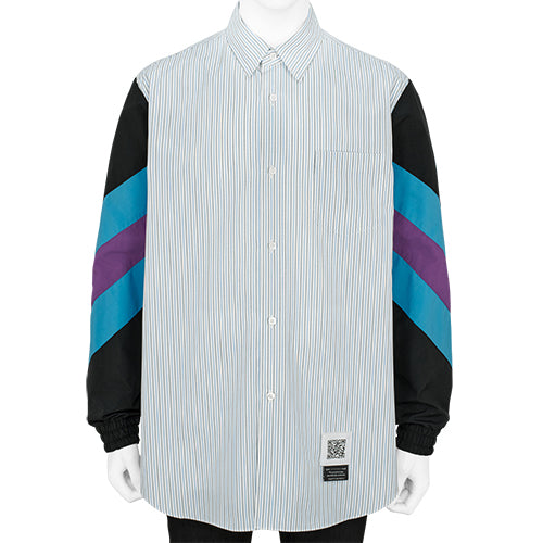 WIND BREAKER SHIRT STRIPE×BLACK
