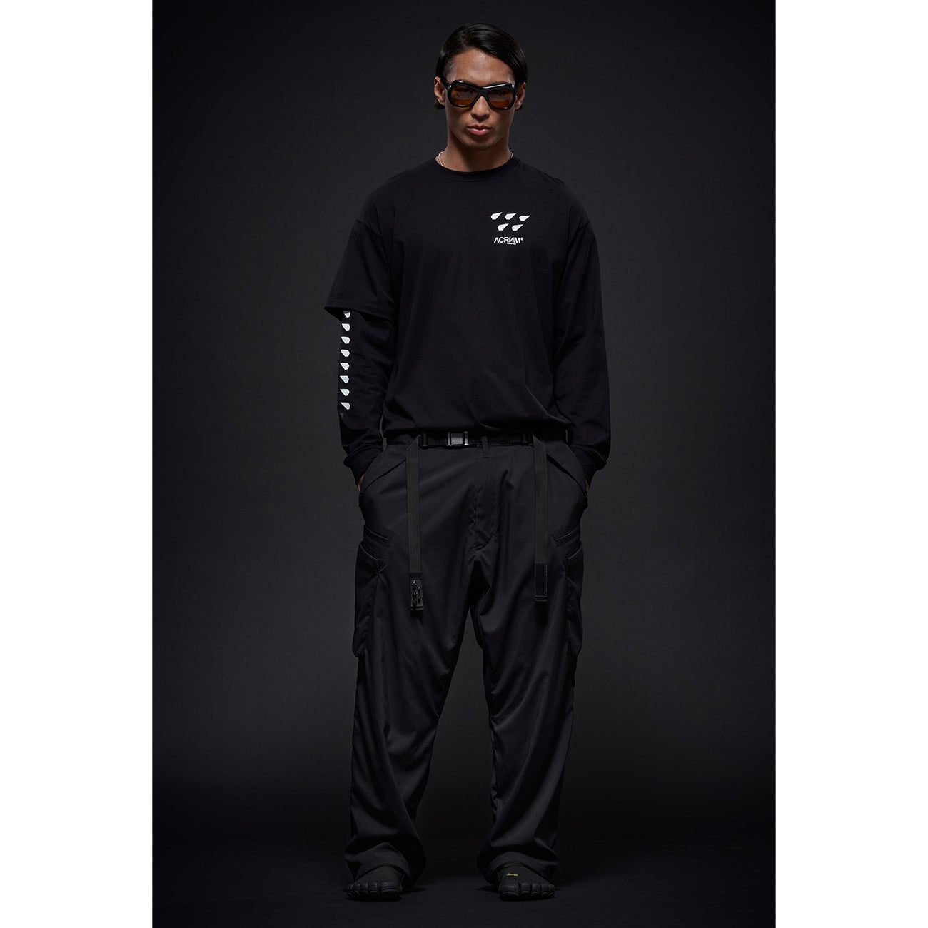 P55-M NYLON STRETCH CARGO TROUSER BLACK