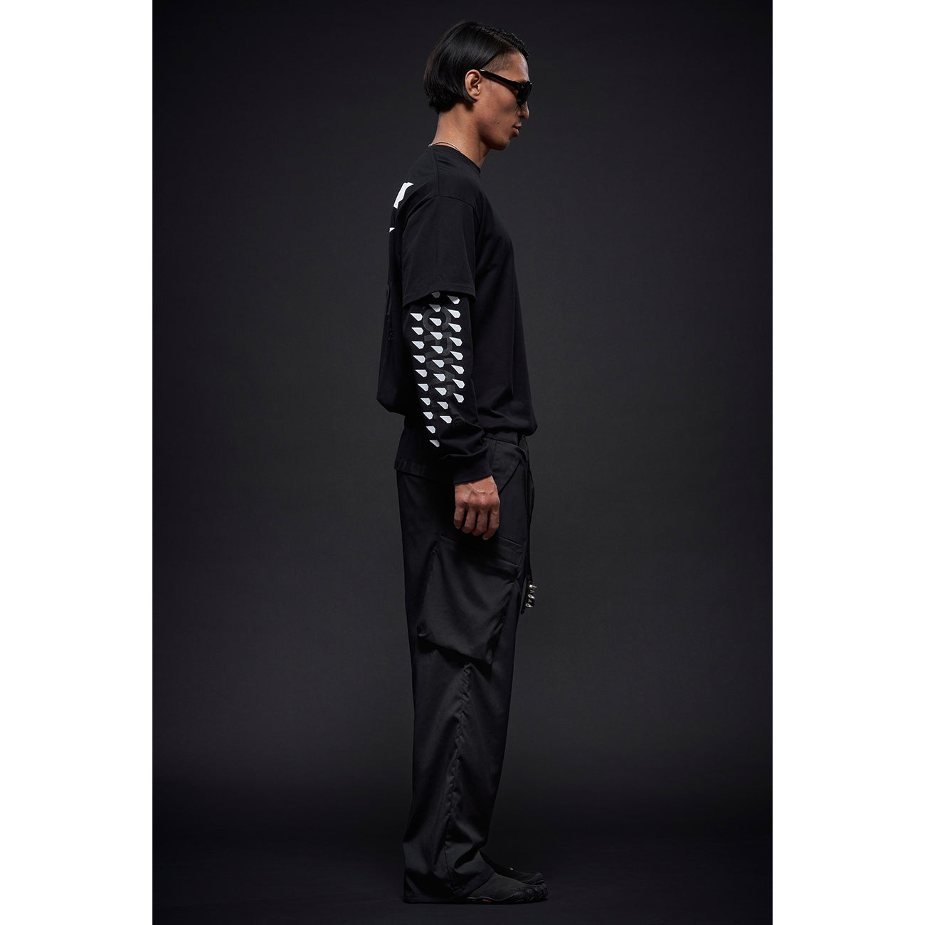 P55-M NYLON STRETCH CARGO TROUSER BLACK