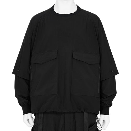 DETACHABLE SLEEVE L/S TEE BLACK