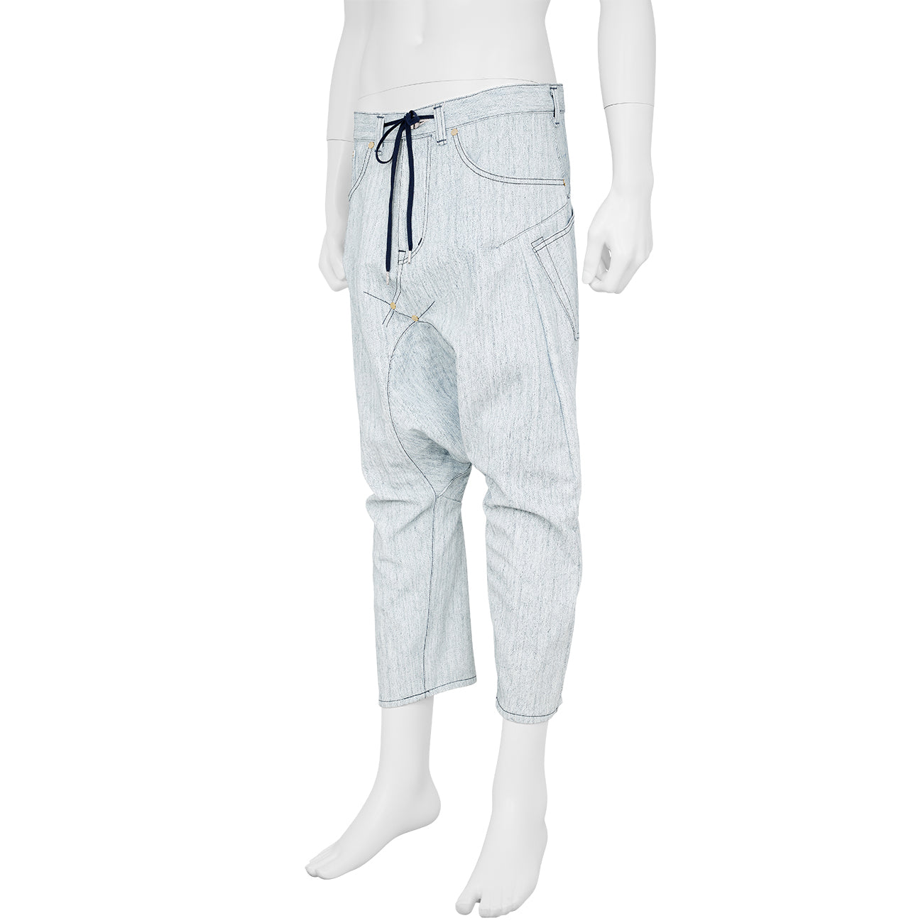 3D CUT PAINT SARROUEL DENIM WHITE
