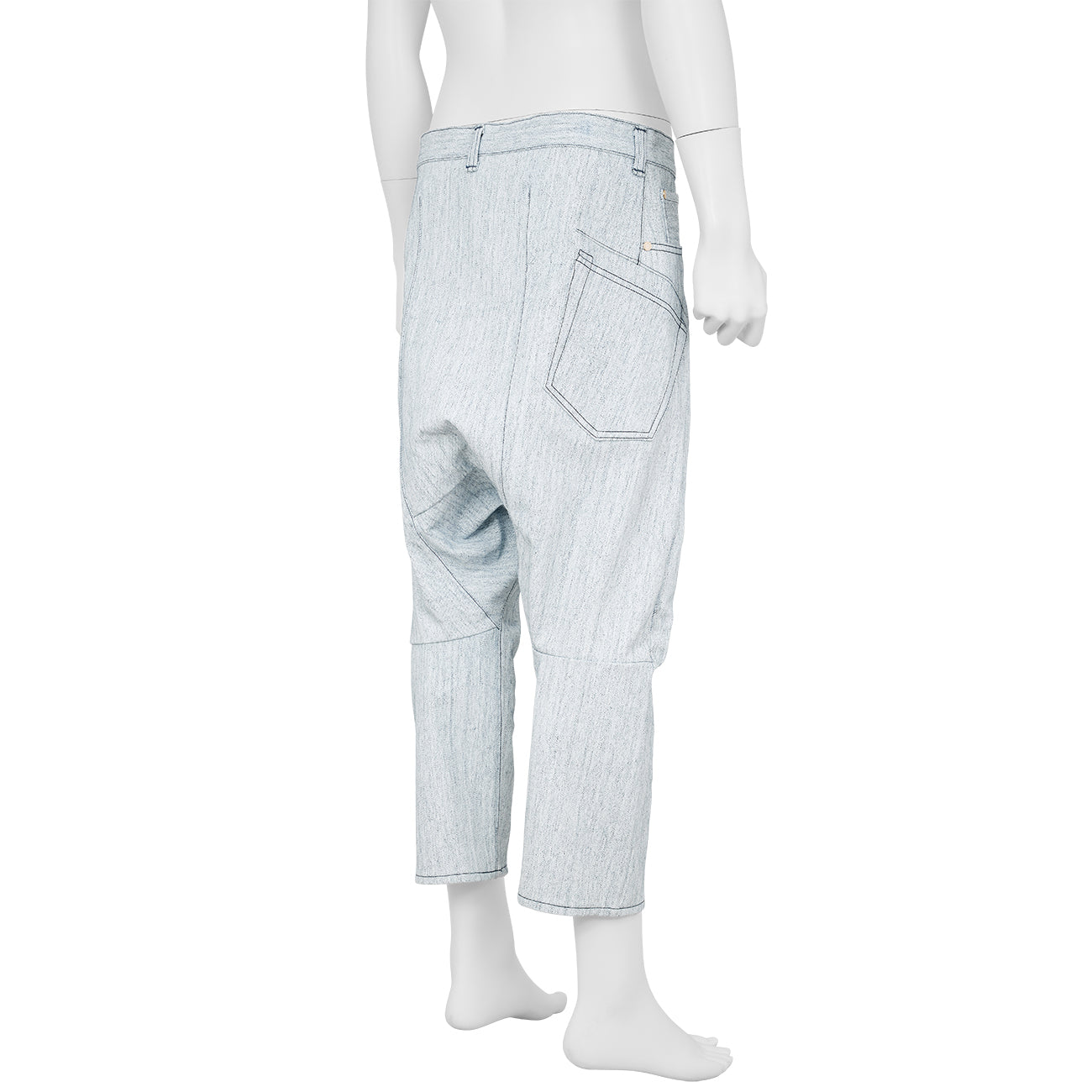 3D CUT PAINT SARROUEL DENIM WHITE