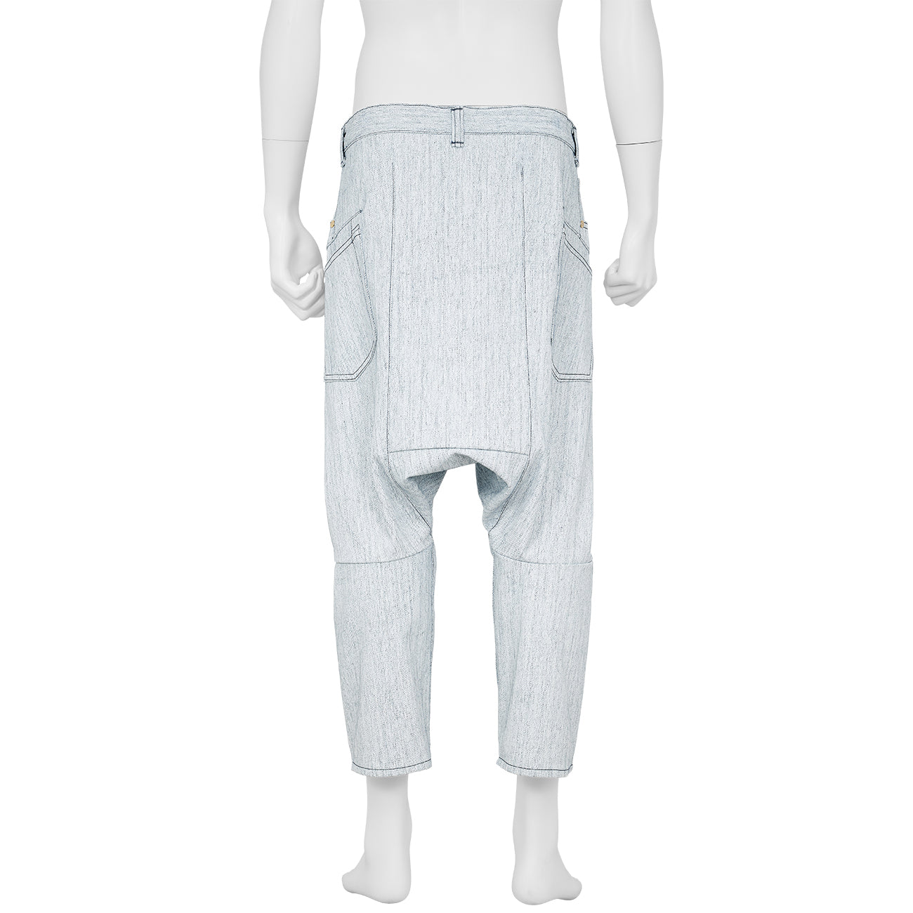 3D CUT PAINT SARROUEL DENIM WHITE