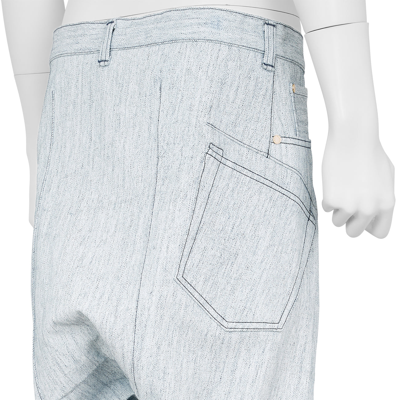 3D CUT PAINT SARROUEL DENIM WHITE