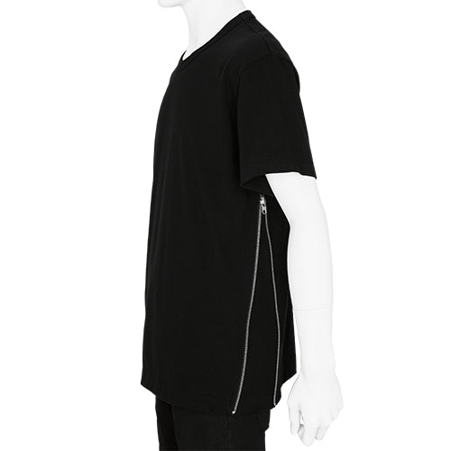 COTTON ZIP T-SHIRT BLACK