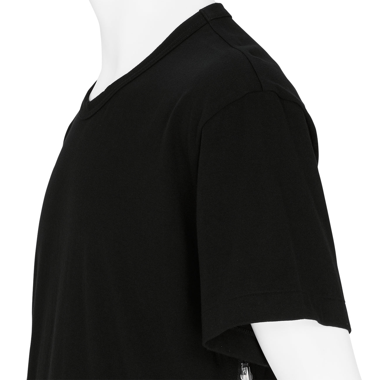 COTTON ZIP T-SHIRT BLACK