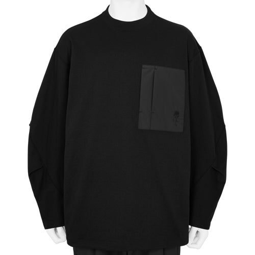 COTTON PLATING L/S TEE BLACK
