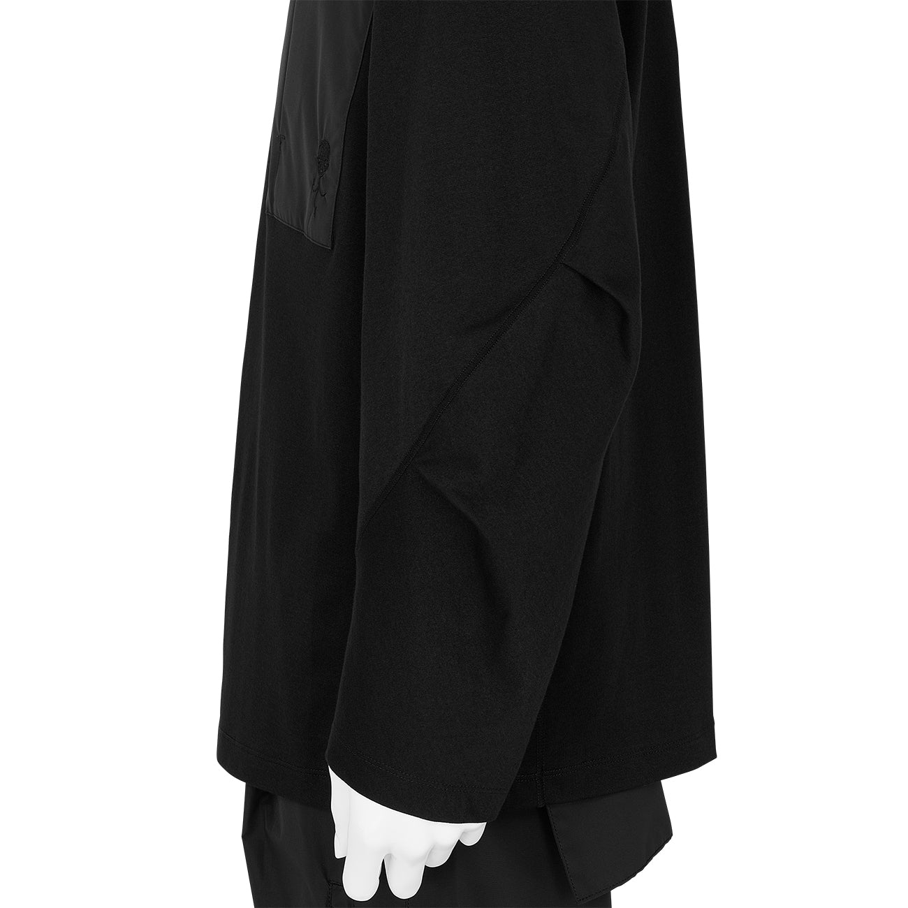 COTTON PLATING L/S TEE BLACK