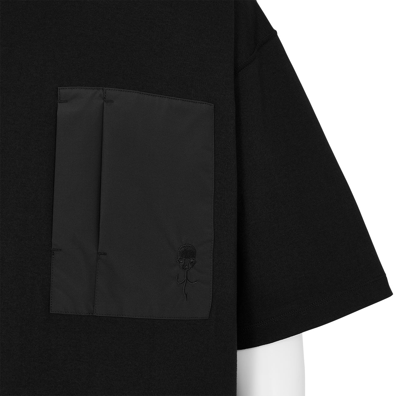 COTTON PLATING TEE BLACK