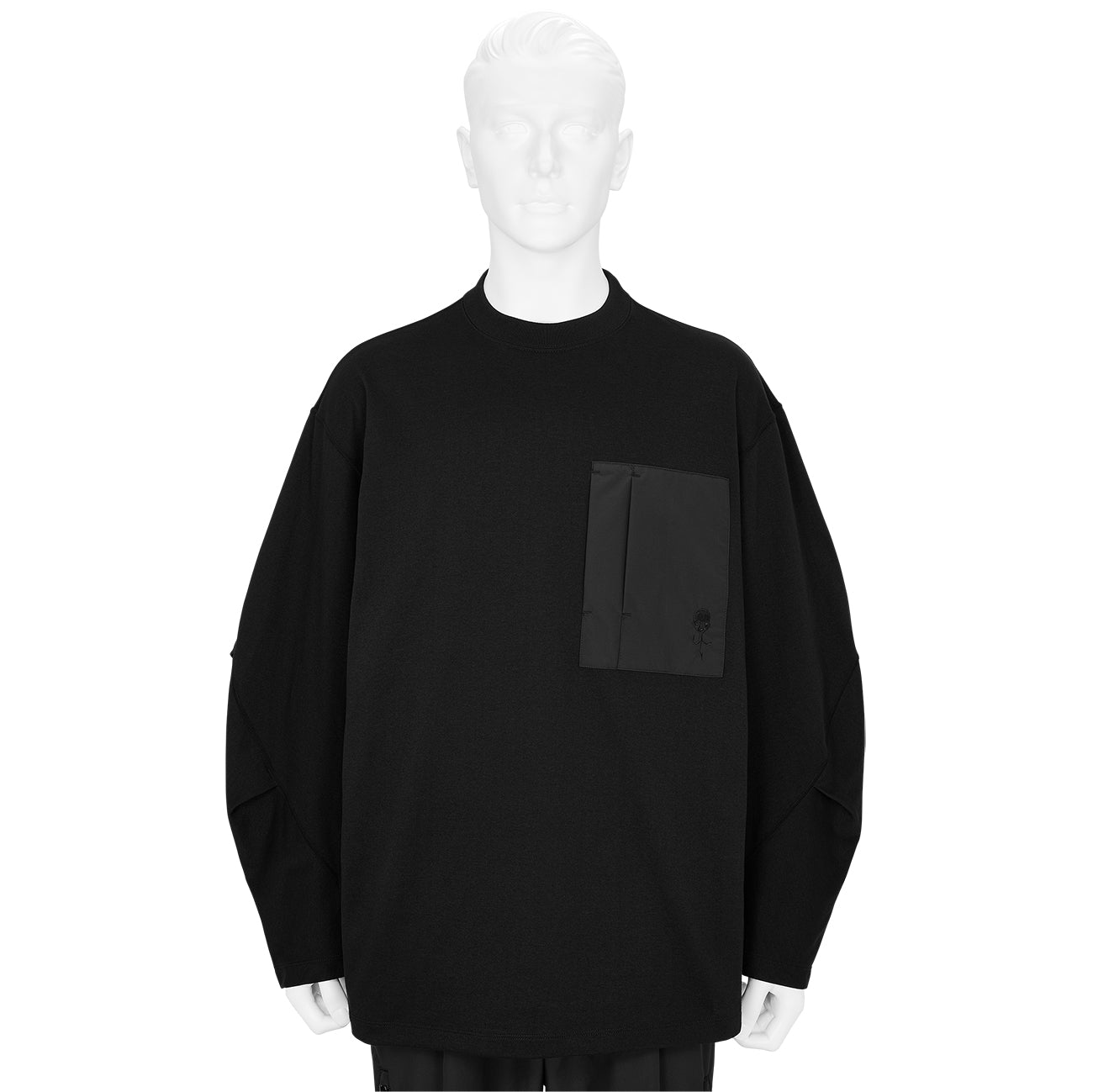 COTTON PLATING L/S TEE BLACK