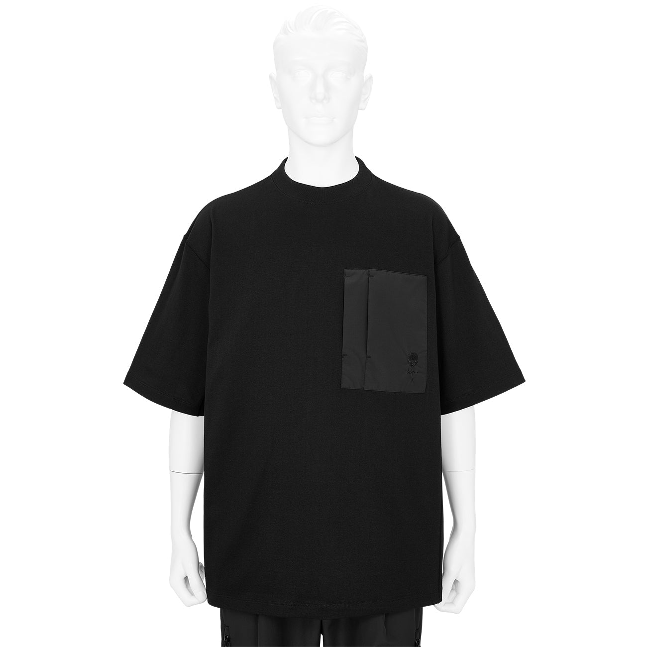 COTTON PLATING TEE BLACK