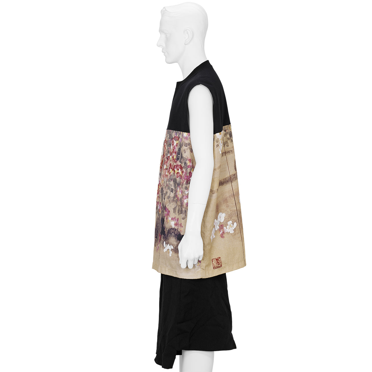 SOFU TESHIGAHARA PRINT NO SLEEVE TEE BLACK