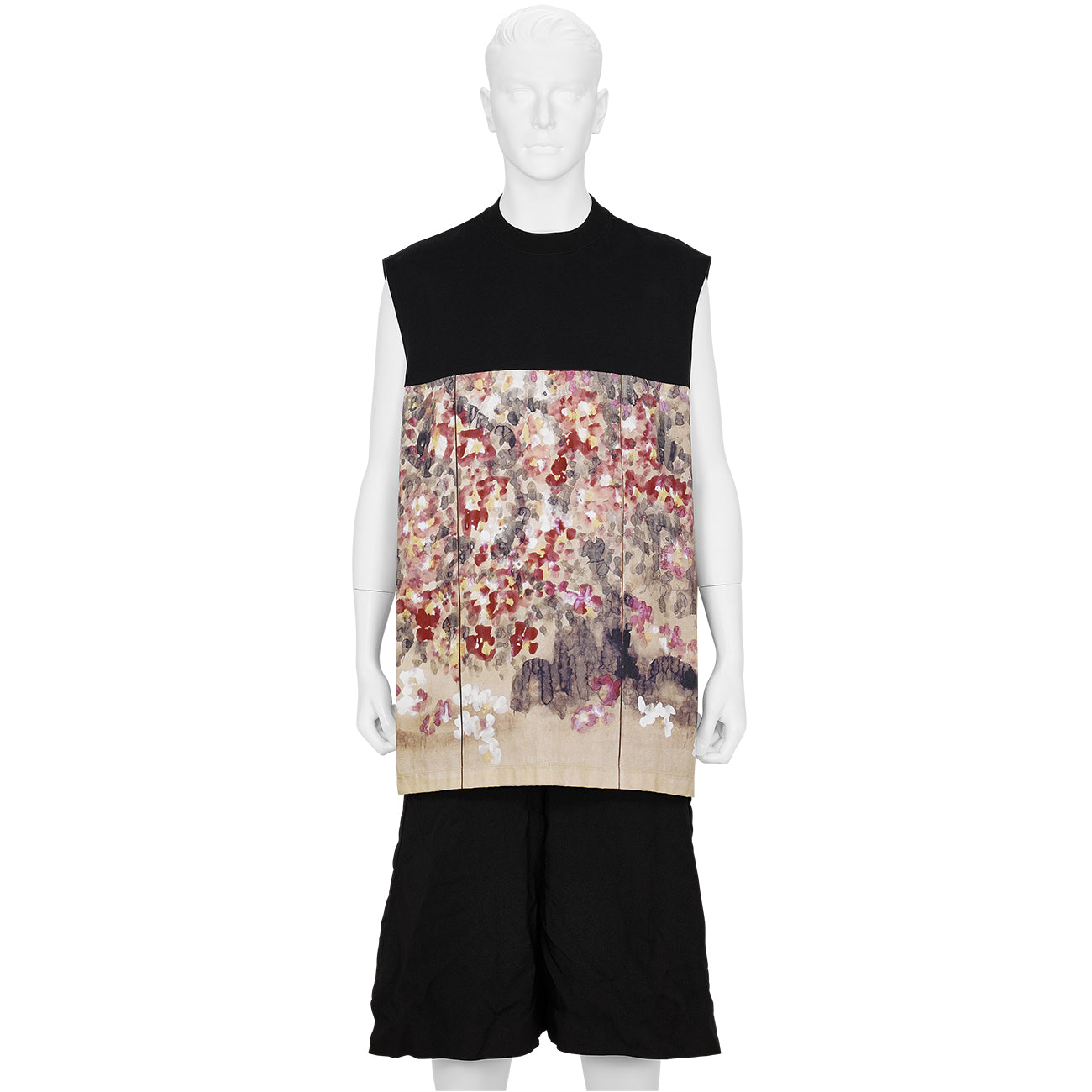 SOFU TESHIGAHARA PRINT NO SLEEVE TEE BLACK