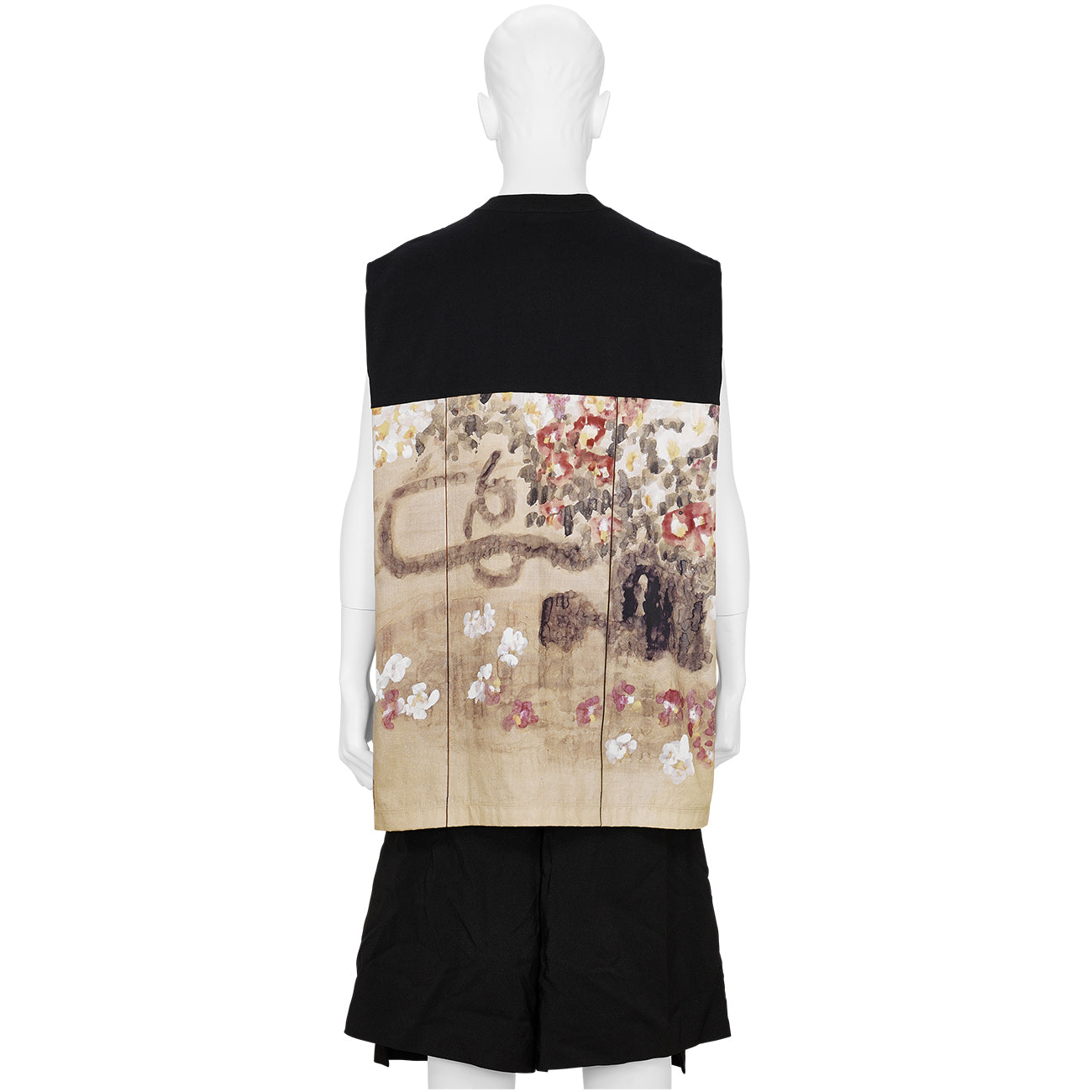 SOFU TESHIGAHARA PRINT NO SLEEVE TEE BLACK