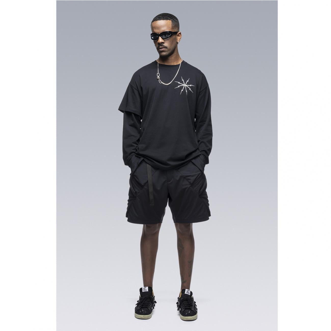 SP29-M NYLON STRETCH BDU SHORT PANTS BLACK