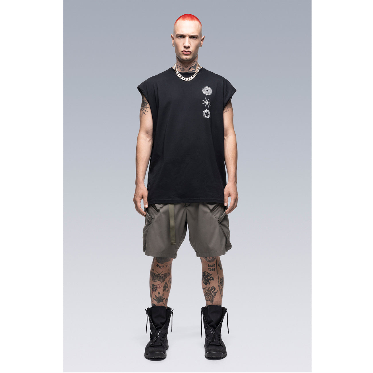S25-PR-C PIMA COTTON SLEEVELESS T-SHIRT BLACK