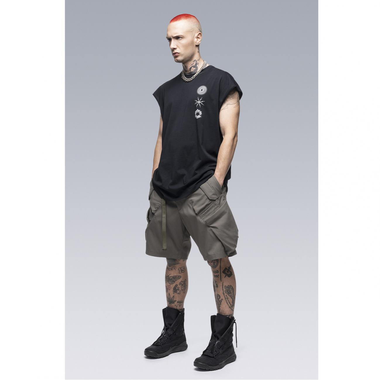 S25-PR-C PIMA COTTON SLEEVELESS T-SHIRT BLACK