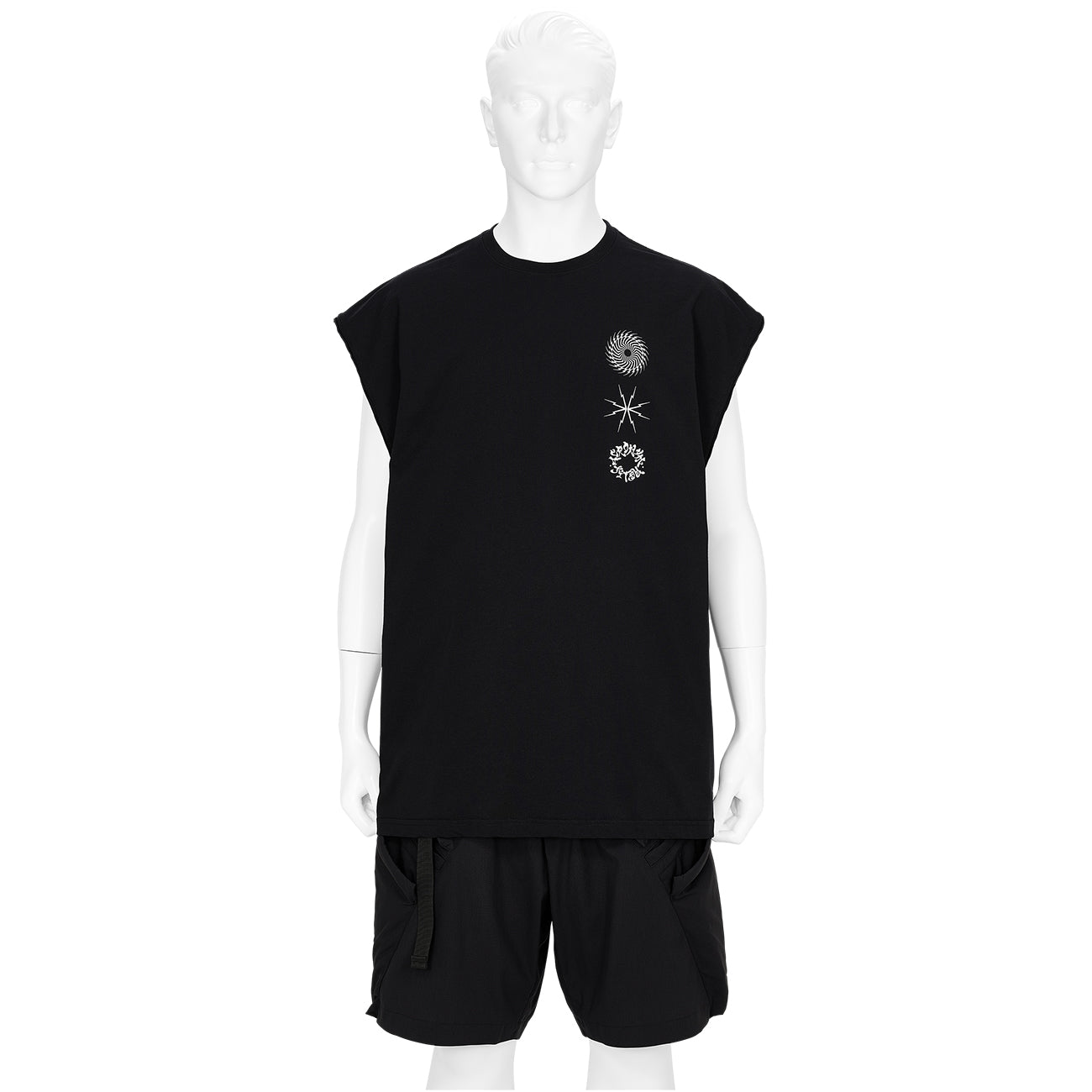 S25-PR-C PIMA COTTON SLEEVELESS T-SHIRT BLACK