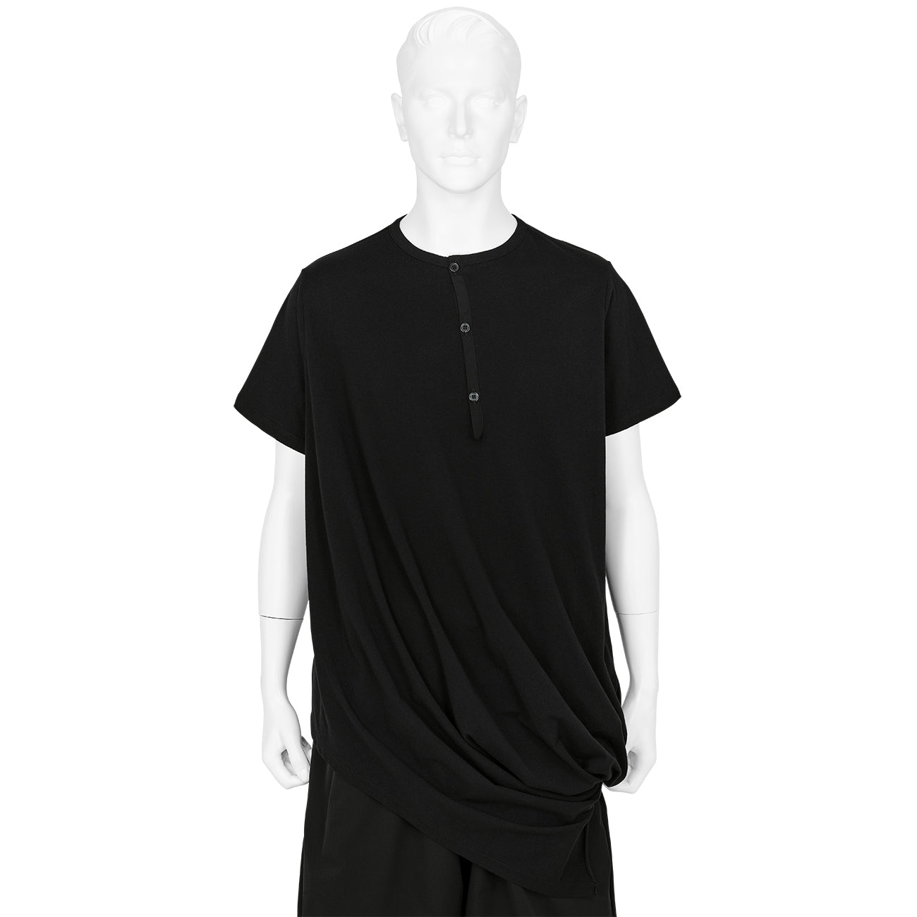 30/-CORMA DRAPE HALF SLEEVE T-SHIRT BLACK