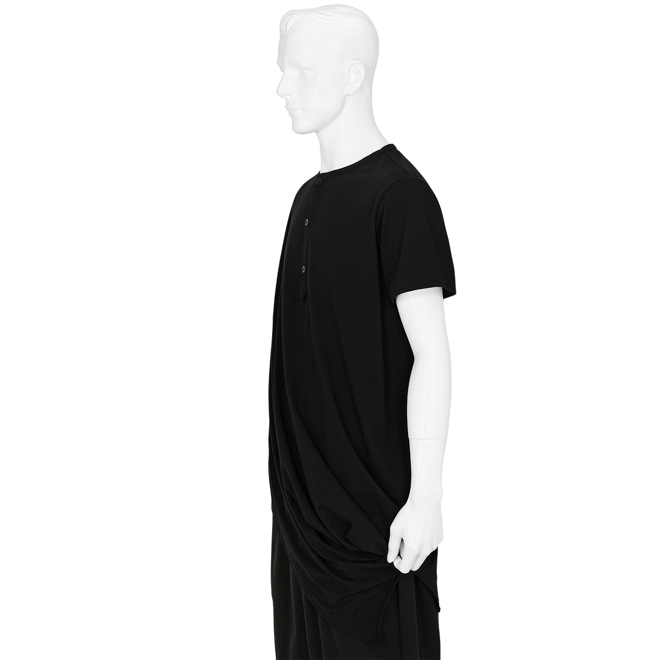 30/-CORMA DRAPE HALF SLEEVE T-SHIRT BLACK