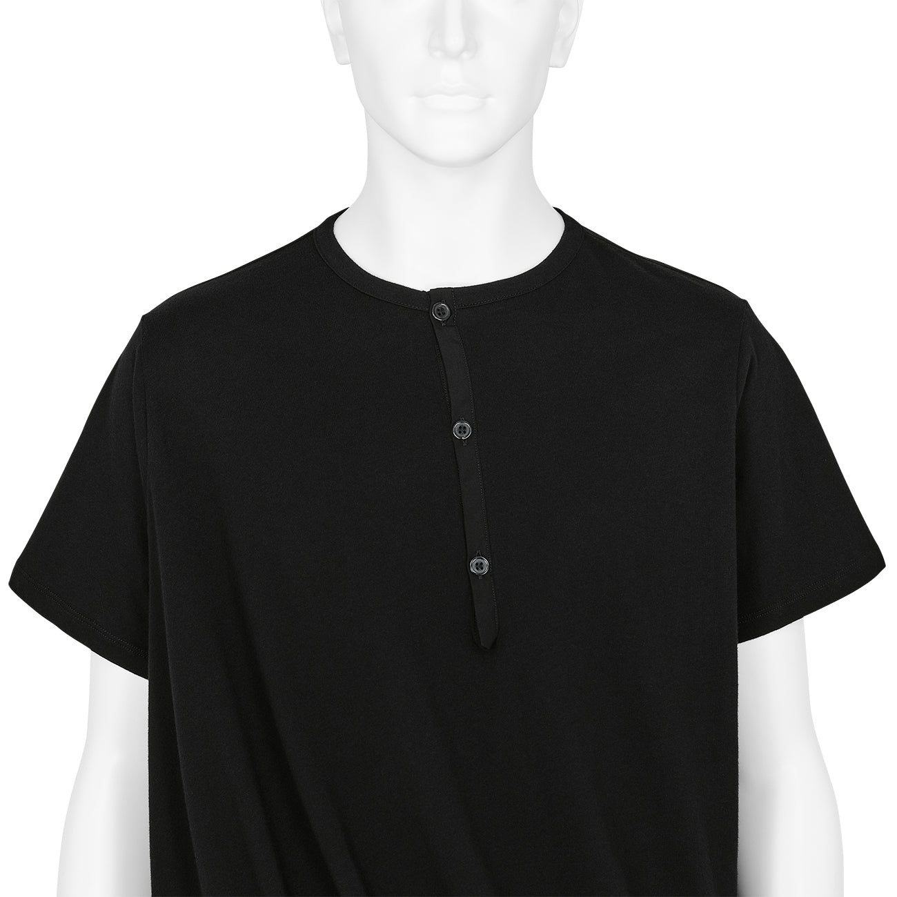 30/-CORMA DRAPE HALF SLEEVE T-SHIRT BLACK