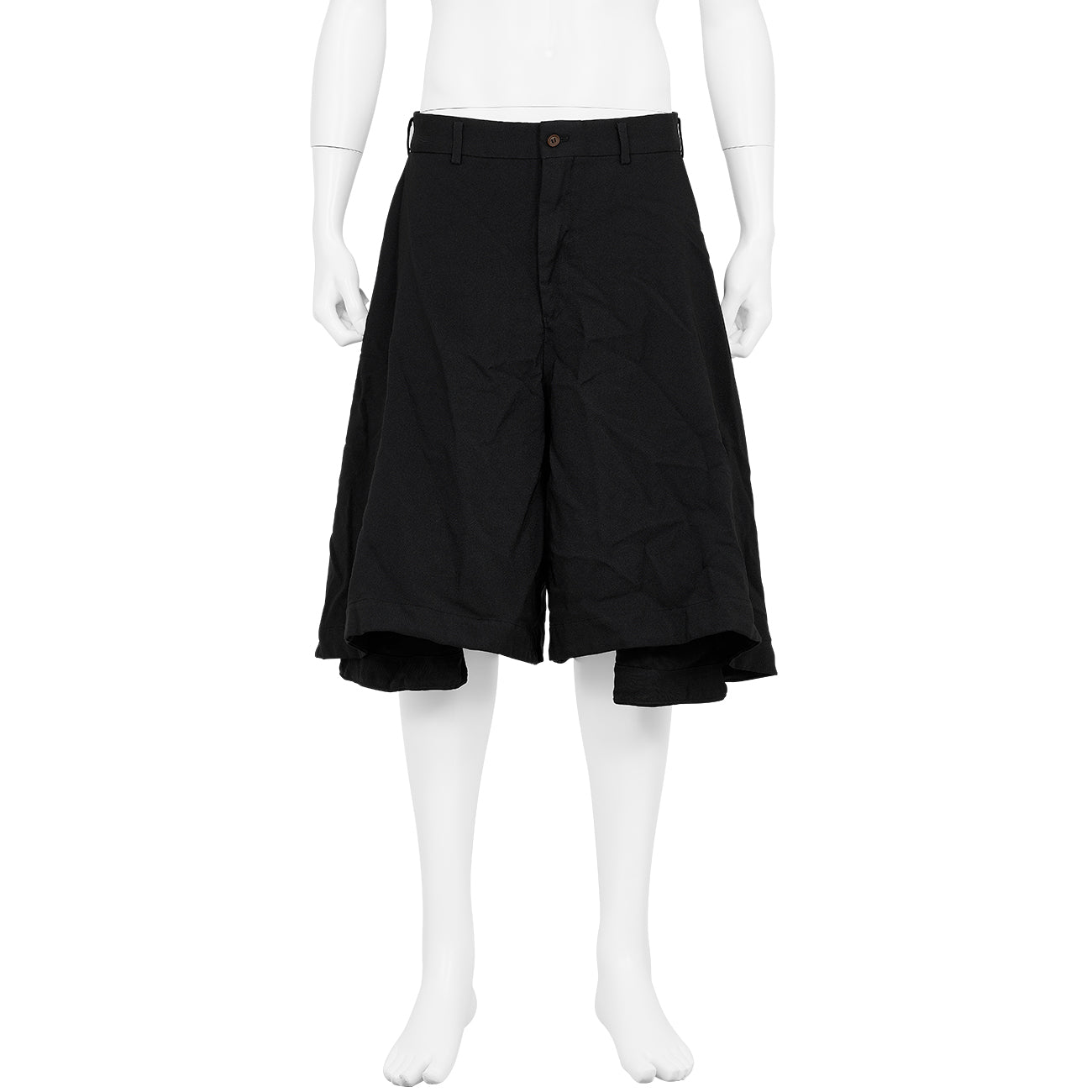 POLYESTER FOLD SHORTS BLACK