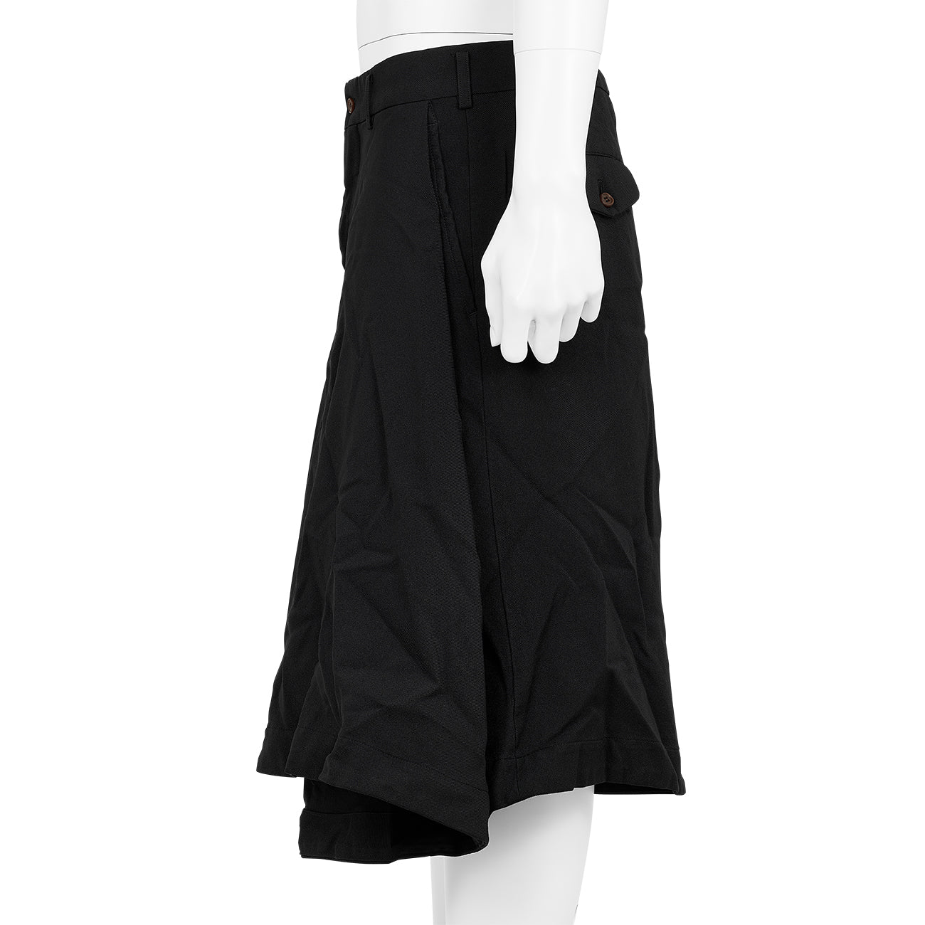 POLYESTER FOLD SHORTS BLACK