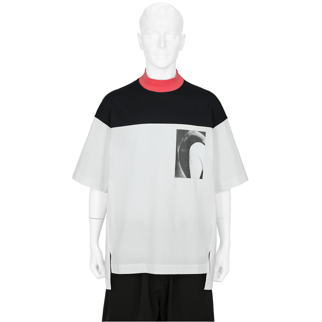23SS Eikoh Hosoe PRINT HI NECK T-SHIRT WHITE