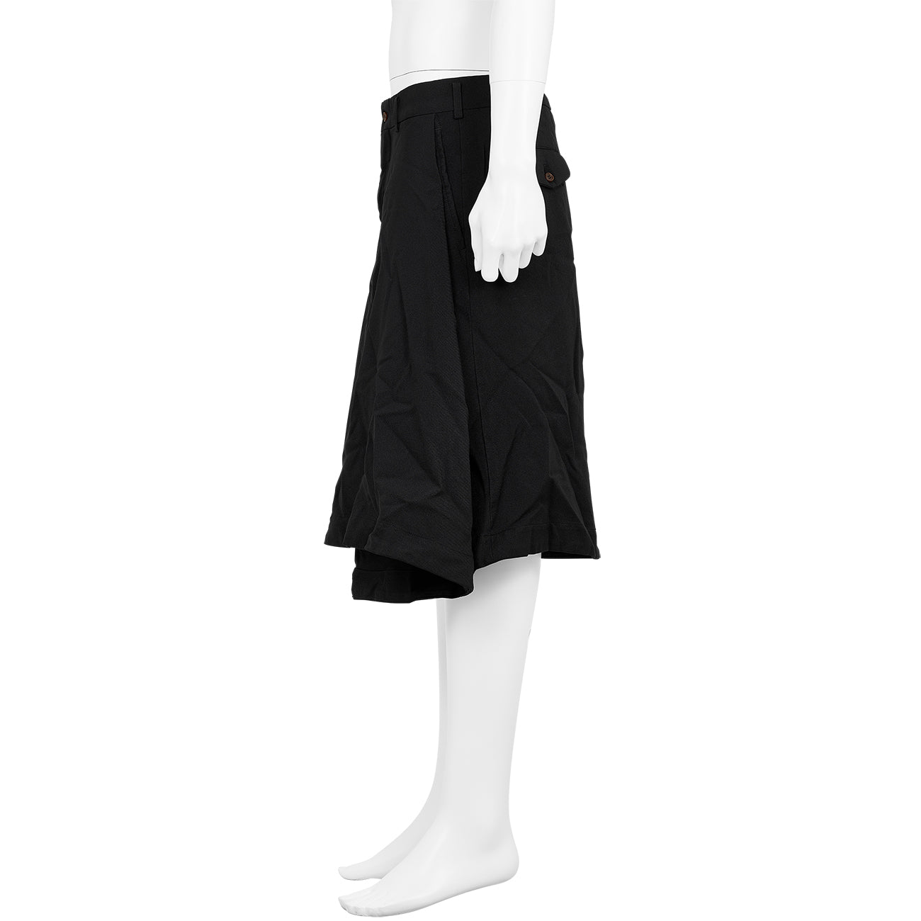 POLYESTER FOLD SHORTS BLACK