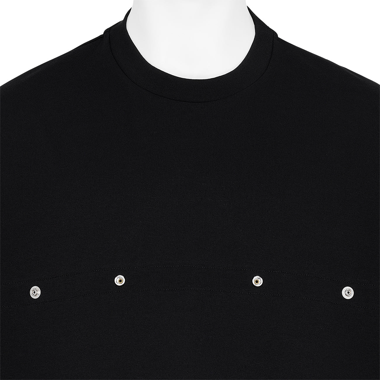 BLACK LINE BUTTON T-SHIRT BLACK