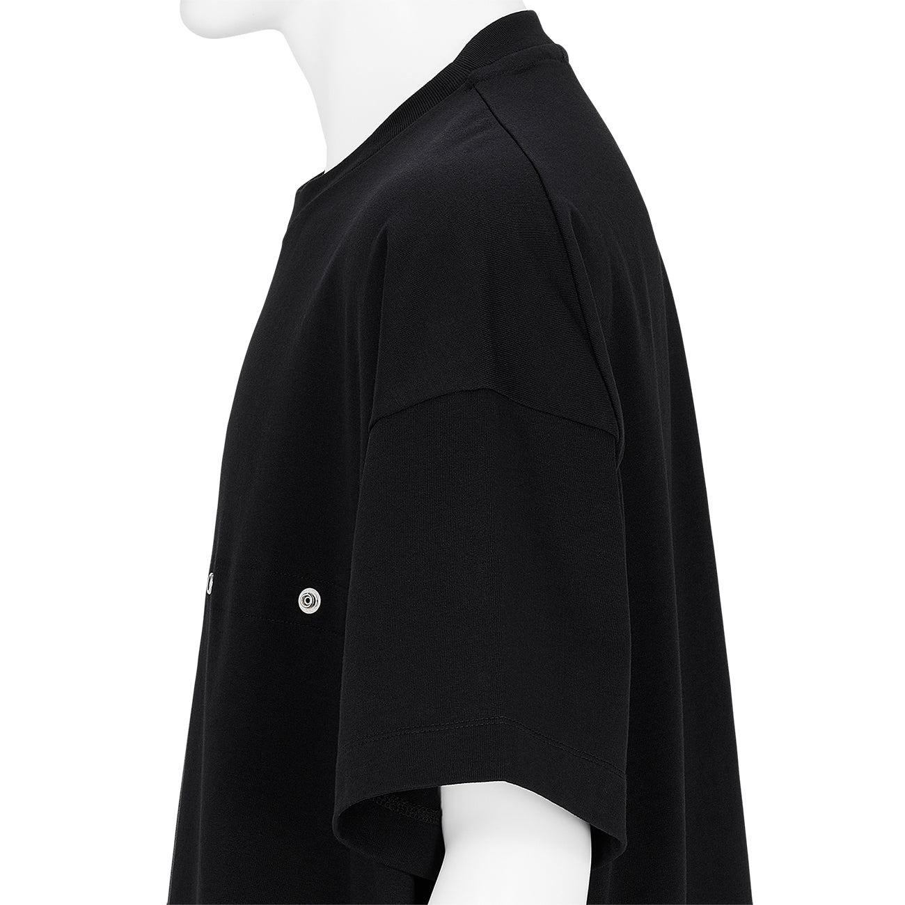 BLACK LINE BUTTON T-SHIRT BLACK