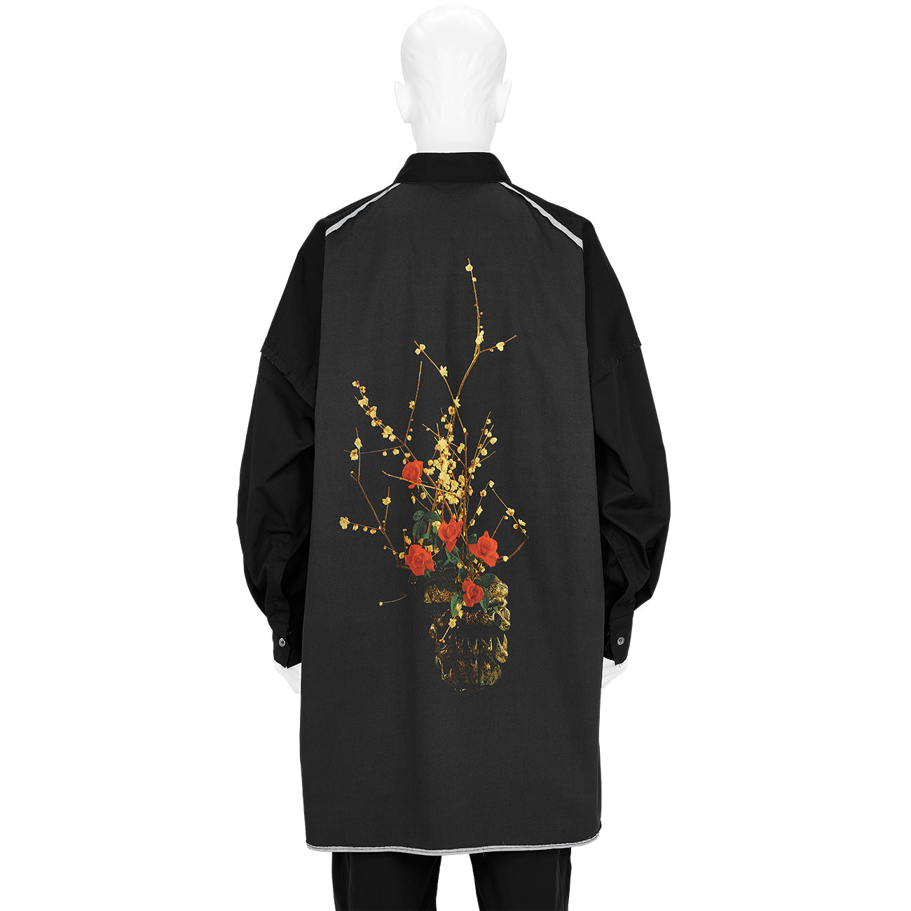 SOFU TESHIGAHARA PRINT CUT OFF BIG SHIRT BLACK