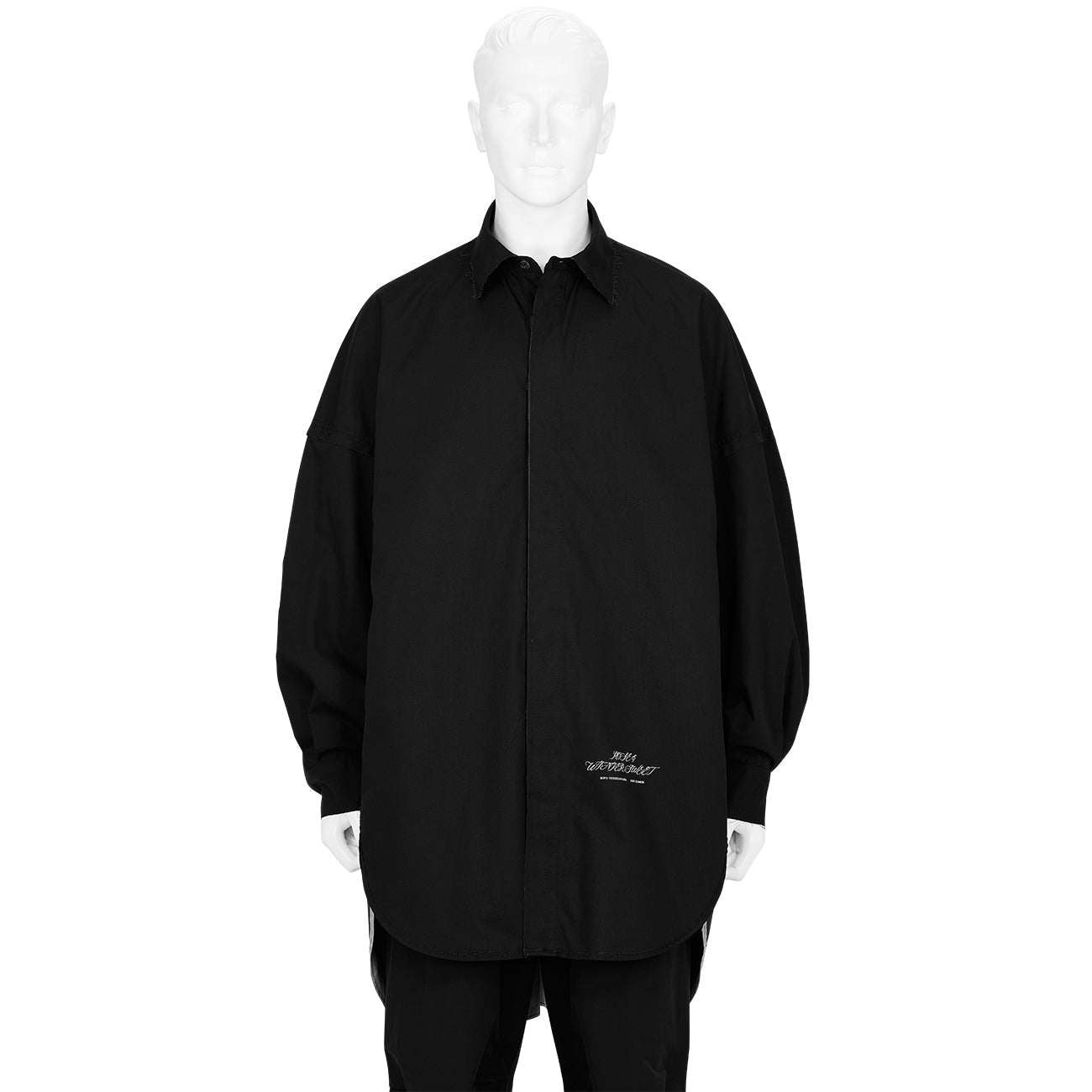 SOFU TESHIGAHARA PRINT CUT OFF BIG SHIRT BLACK