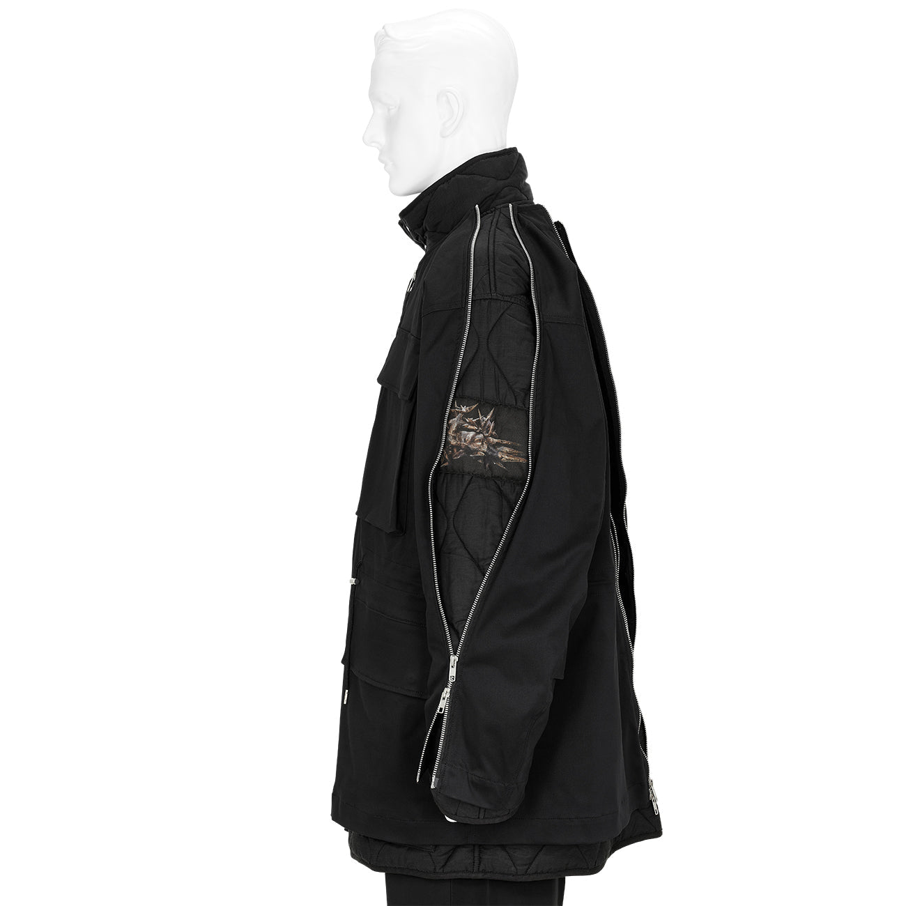 SOFU TESHIGAHARA PRINT M65 ZIPPER BLOUSON BLACK