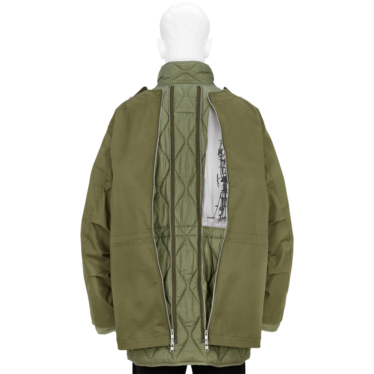 SOFU TESHIGAHARA PRINT M65 ZIPPER BLOUSON OLIVE