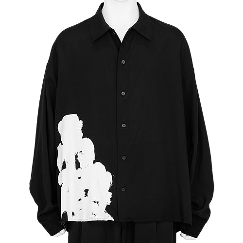 YUICHI INOUE CUT OFF SHIRT BLACK