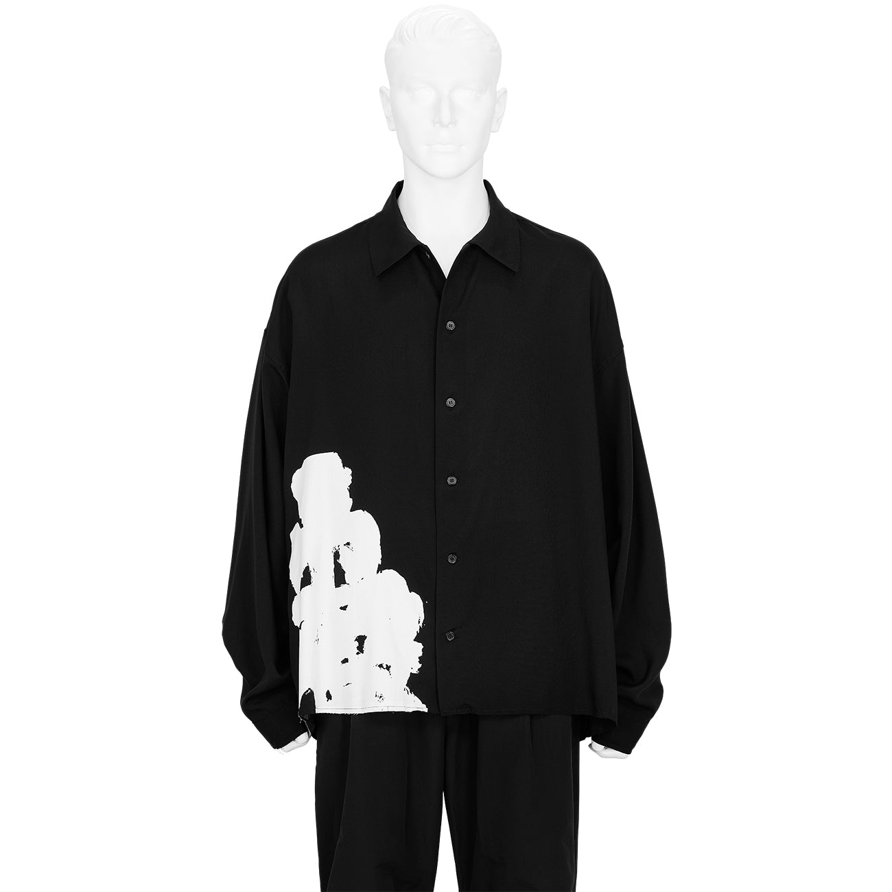 YUICHI INOUE CUT OFF SHIRT BLACK