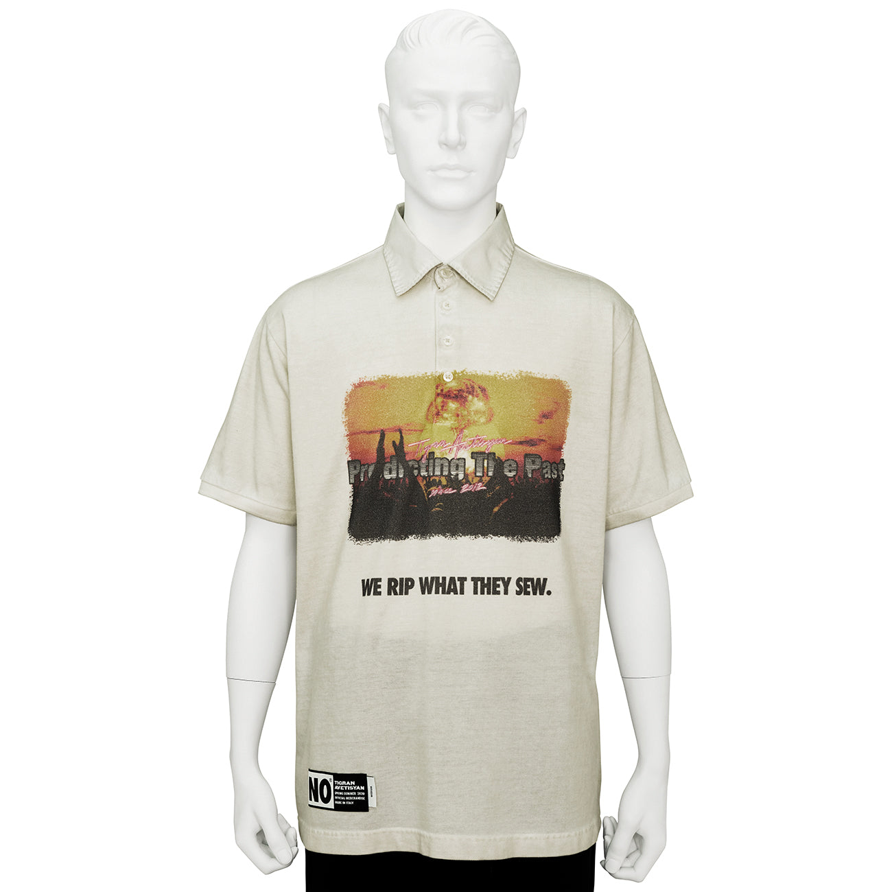 POLO SHIRT [ PREDICTING THE PAST ] BEIGE - TIGRAN AVETISYAN 