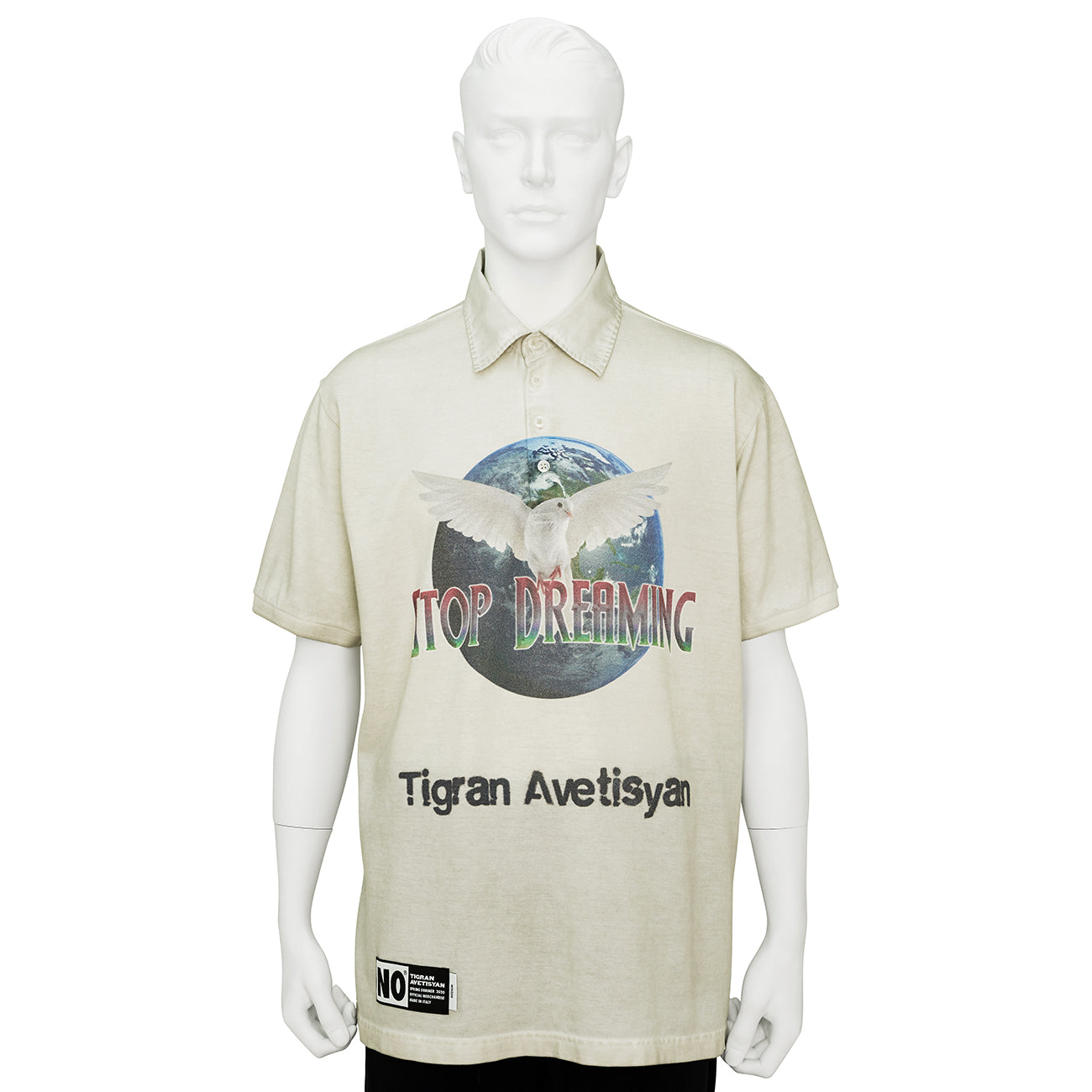 POLO SHIRT [ STOP DREAMING ] BEIGE - TIGRAN AVETISYAN(ティグラン 