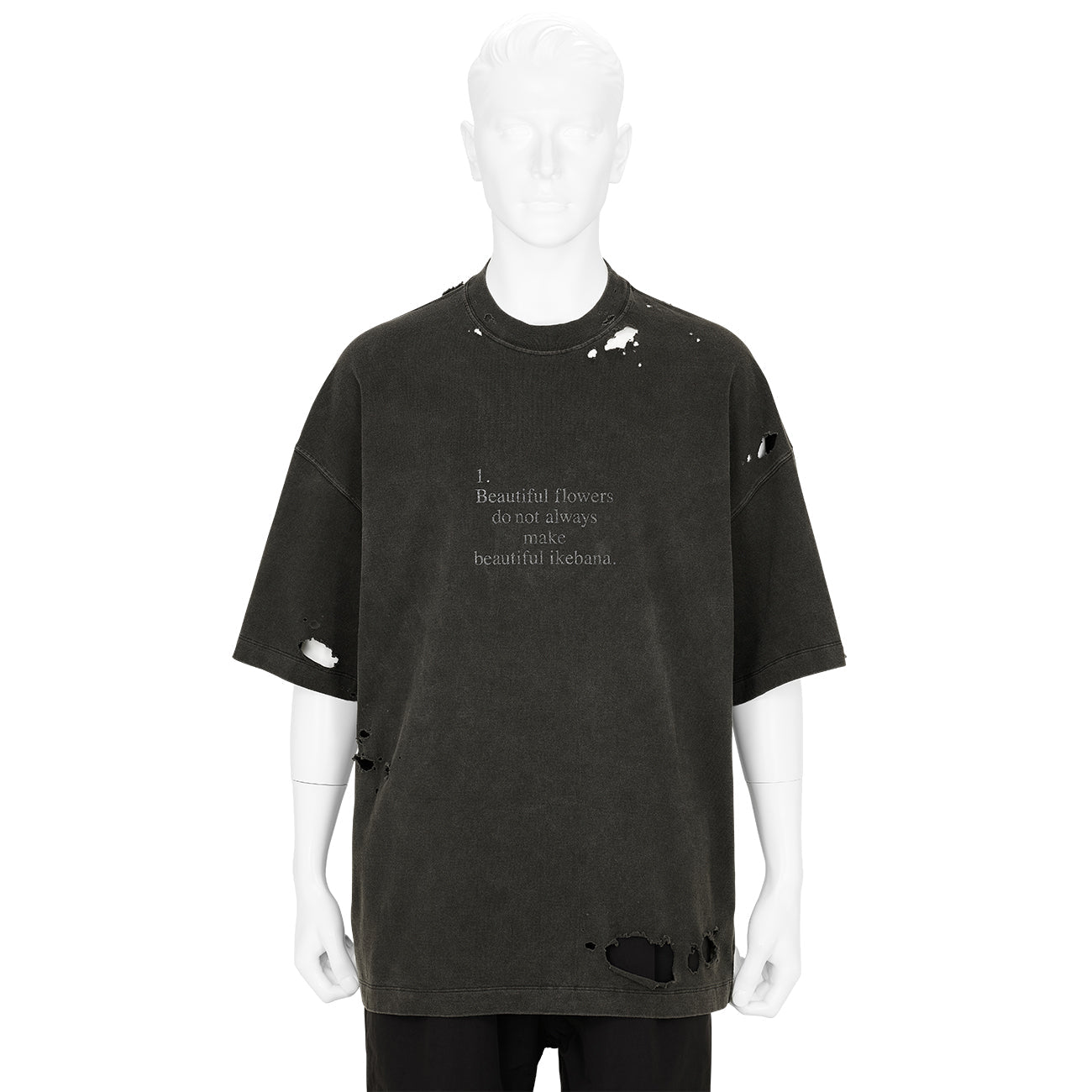 SOFU TESHIGAHARA PRINT BLEACH TEE BLACK