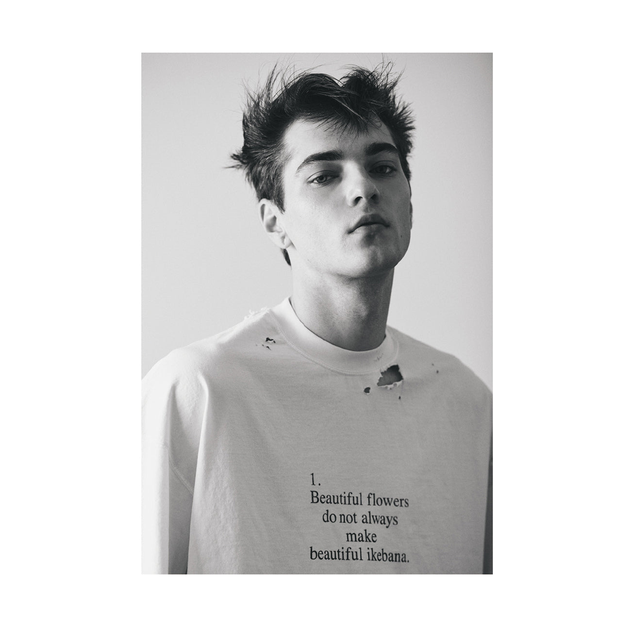 SOFU TESHIGAHARA PRINT BLEACH TEE BLACK