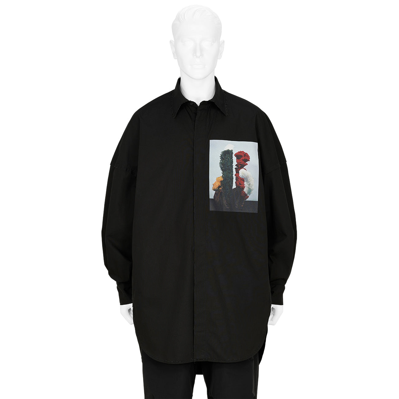 お歳暮ならオンライン TESHIGAHARA SOFU PRINT BLACK [KYOZO] SHIRT BIG OFF CUT トップス